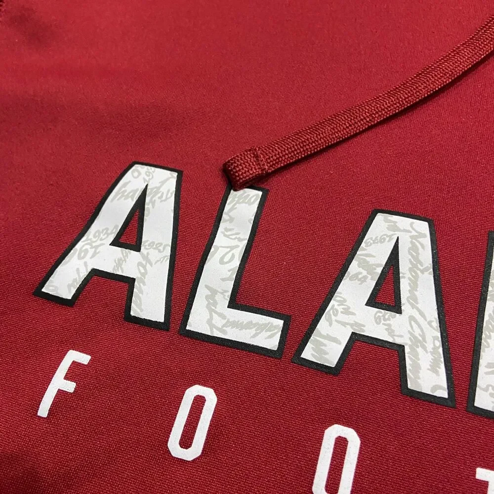Nike Athletic Thermafit NCAA Alabama Crimson Tide Maroon Hoodie Men's Size Large - Picture 3 of 9